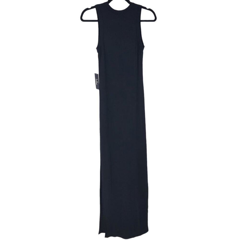 Lulus Women's Shield And Sword Black Sleeveless Leg Slit Maxi Dress Size Small